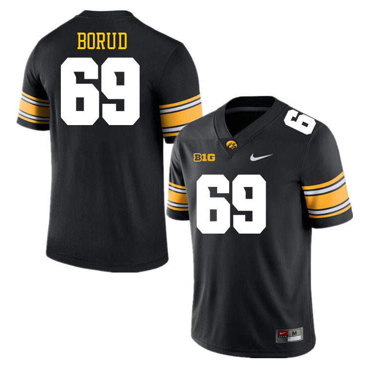 Men #69 Cade Borud Iowa Hawkeyes College Football Jerseys Stitched-Black